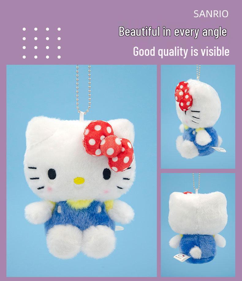 Плюшевый брелок Sanrio Hello Kitty с пряжкой в виде сердца - Детская игрушка и подарок