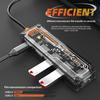 Док-станция 5 в 1 Type C, прозрачный дизайн, USB-концентратор с адаптером RJ45 100 Мбит/с Ethernet
