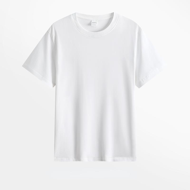 220 г Мужская хлопковая летняя футболка свободного кроя, однотонная футболка с круглым вырезом, повседневная уличная одежда с короткими рукавами