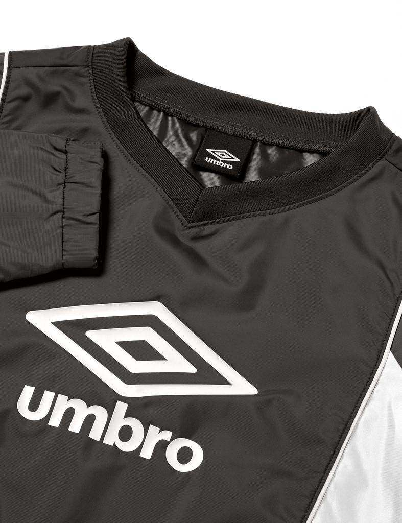 Umbro Подростковый ветрозащитный водоотталкивающий тренировочный топ для футбола, черный/серебристый, размер 140