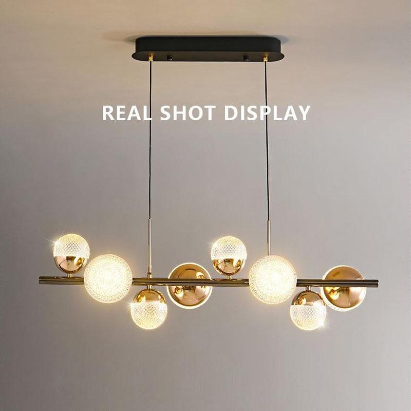 Nordic Restaurants Light Luxury Chandeliers Three Color Dimming Creative Lighting Fixtures Bar Dining Table Pendant Lights