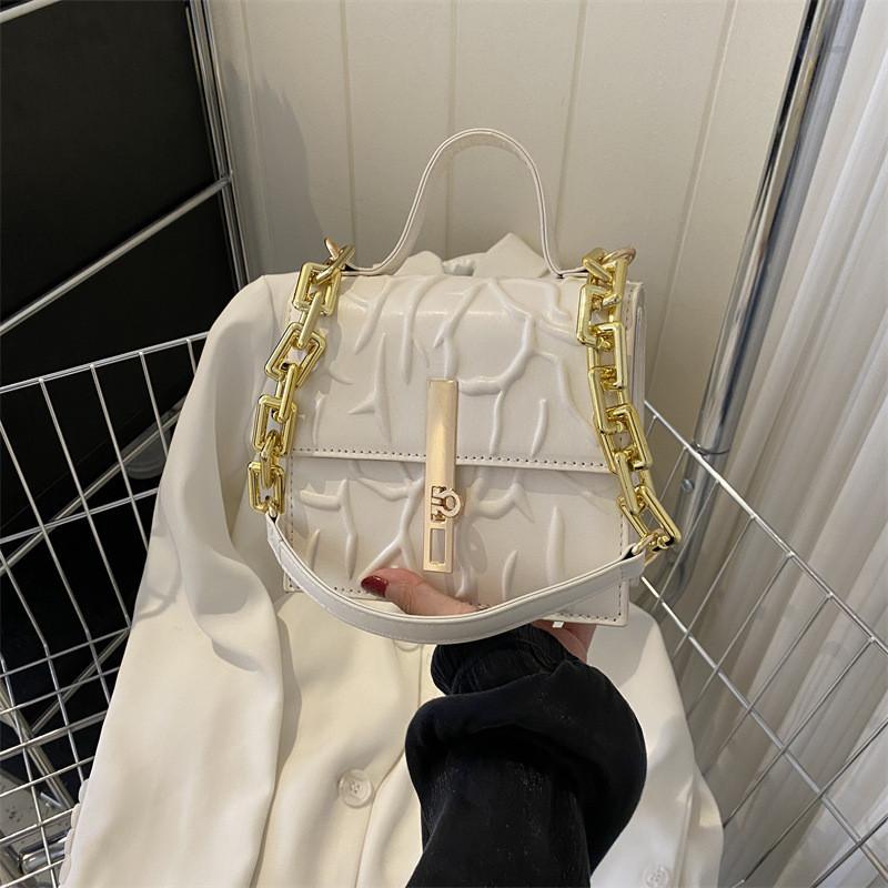 Fashionable Urban Style Pu Leather Crossbody Bag With Chain Soft Small Handbag In Multiple Colors