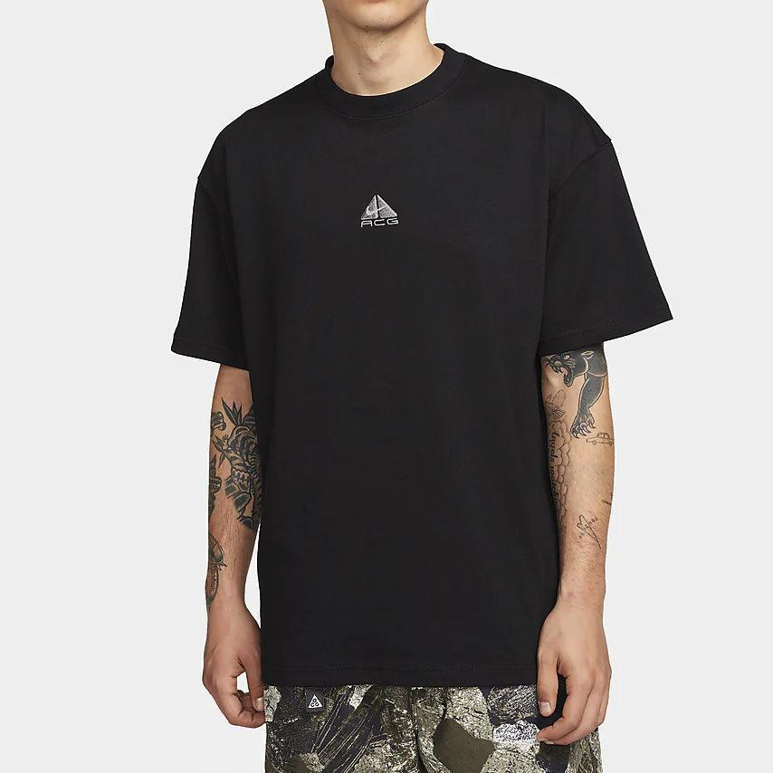 Nike ACG Collection, однотонная спортивная футболка свободного покроя с короткими рукавами, мужские топы, черный DQ1816-011