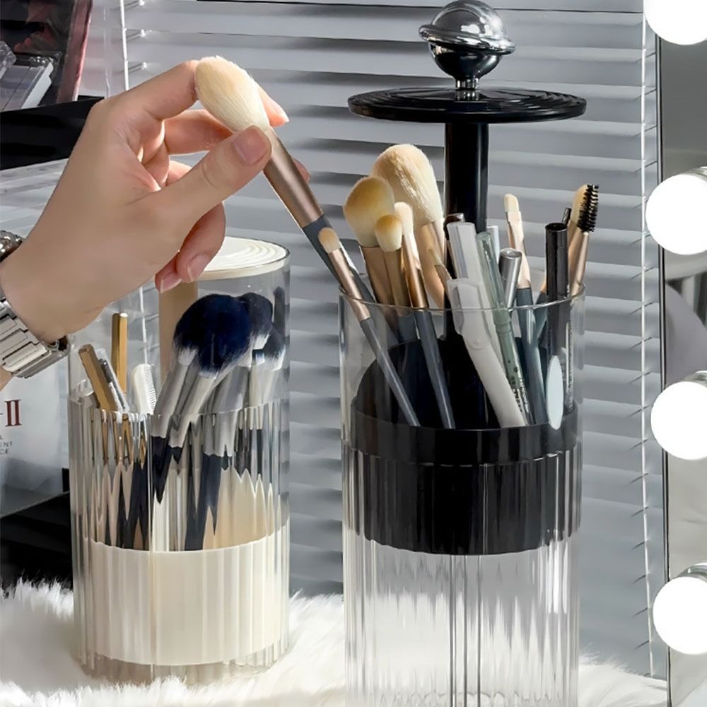 with Lid Automatic Lifting Makeup Brushes Holder Plastic Cosmetic Brushes Storage Box  Home