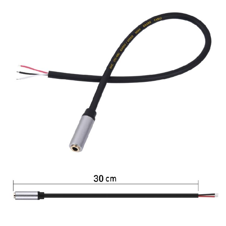 3Pin Stereo Sound 3.5mm Female Port to Bare Wire TRS Cable Cord Line for Headphone And Earphone Repair Projects