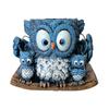 Цветочный горшок Синяя сова Смола Керамика Подвесной кашпо с детализированной текстурой Атмосферостойкий Декоративный держатель для растений для дома и улицы
