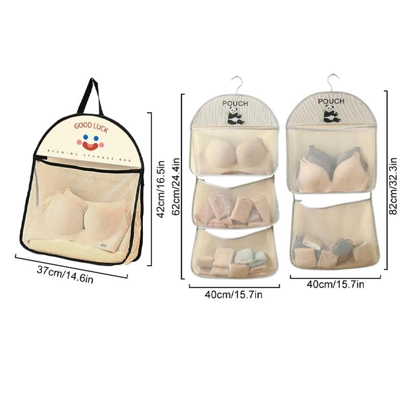 1 шт. Сетка для хранения бюстгальтеров, многослойные сумки для хранения, экономящие место, для нижнего белья, носков, дышащая подвесная сетчатая сумка, органайзер для хранения