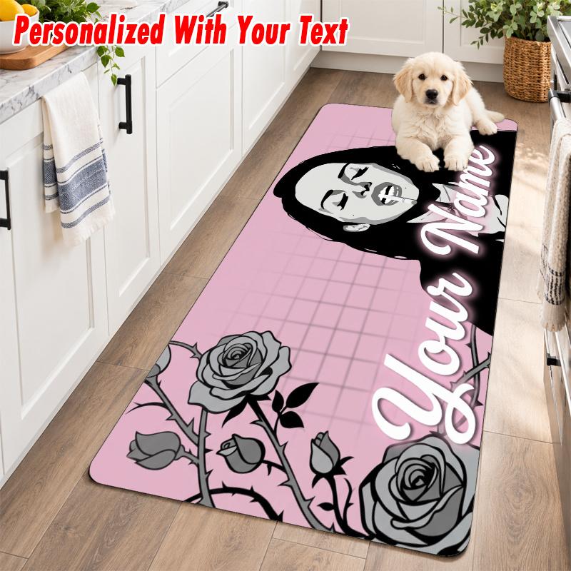 Lana Del Rey Custom Text Flannel Floor Rug Soft Kitchen Mat Personalized Non Slip Carpet