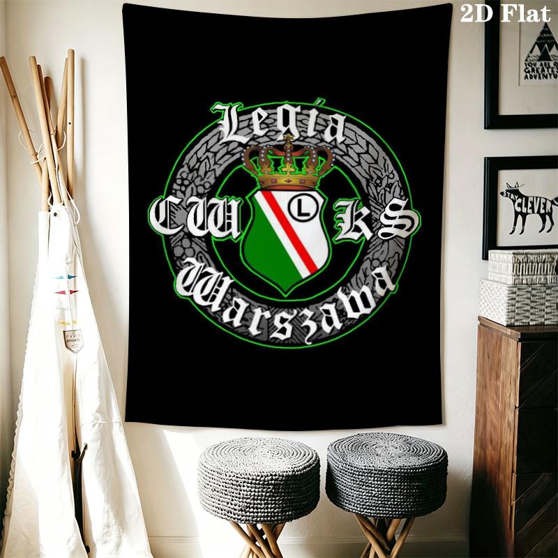 Legia Warsaw Wall Tapestry Aesthetic Wall Hanging Printed Fabric Blanket Decorative Tapestries for Bedroom Living Room Home Decor