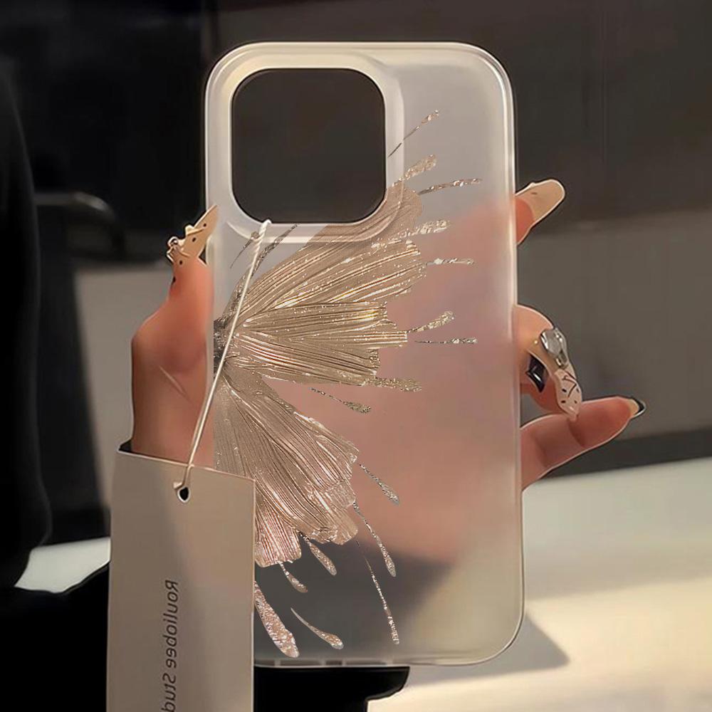 Gold Butterfly Soft TPU Case For iPhone 13 11 12 14 15 16 Pro Max Funda iPhone 12 13 Mini 16 Plus Translucent Clear Phone Cover