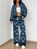 Splicing autumn and winter new European and American women's clothing retro pattern printing suit women