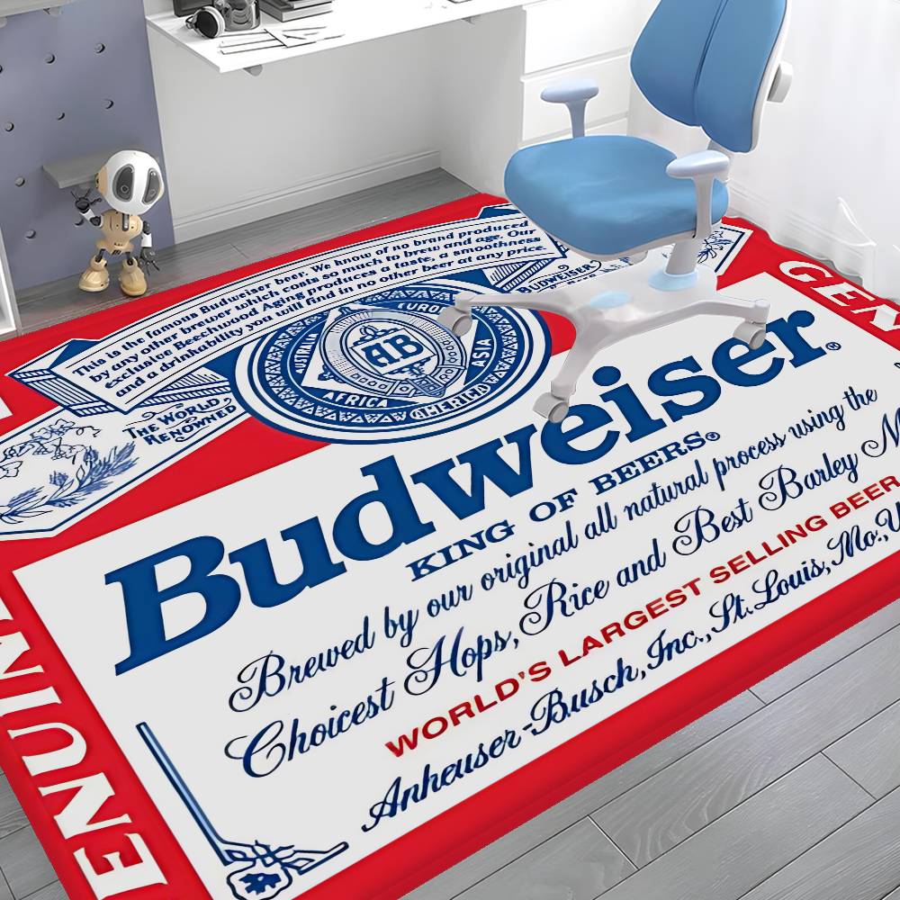 King Of Beer B-Budweiser Entrance Door Mat Washable Non-Slip Living Room Sofa Chairs Area Mat Kitchen Welcome Doormat