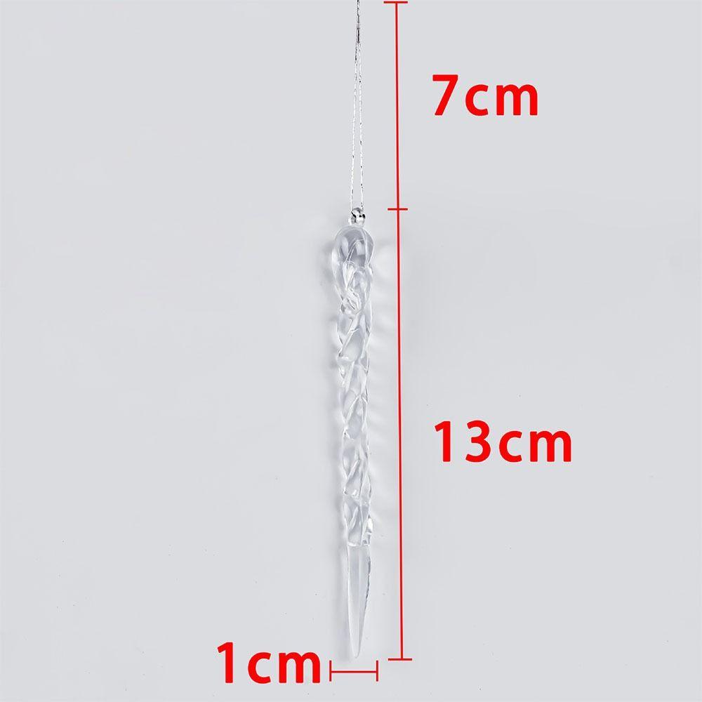 12PCS 12cm Transparent Icicle Thread Xmas Tree Drop Ornament Creative Ice Strip Pendant Home