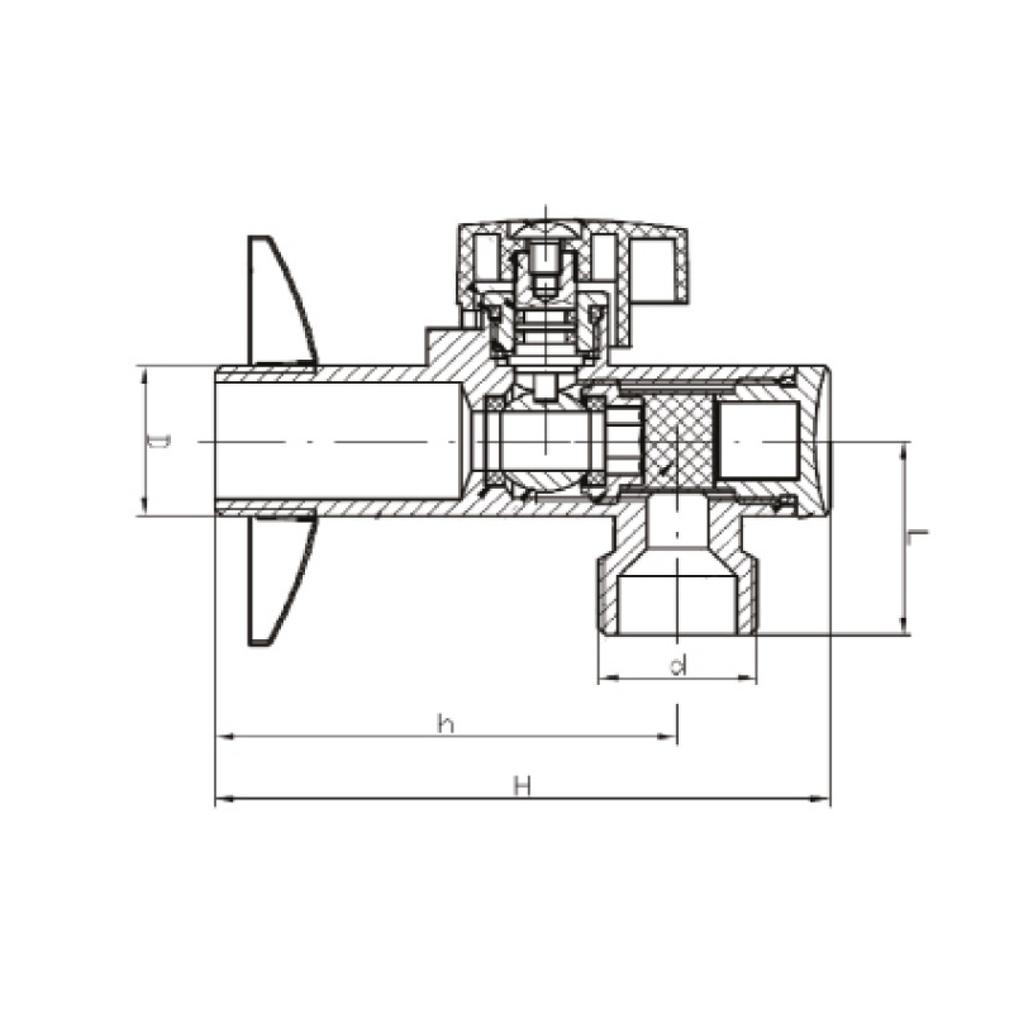 Idmar zawór kulowy kątowy z filtrem 1/2"x1/2"