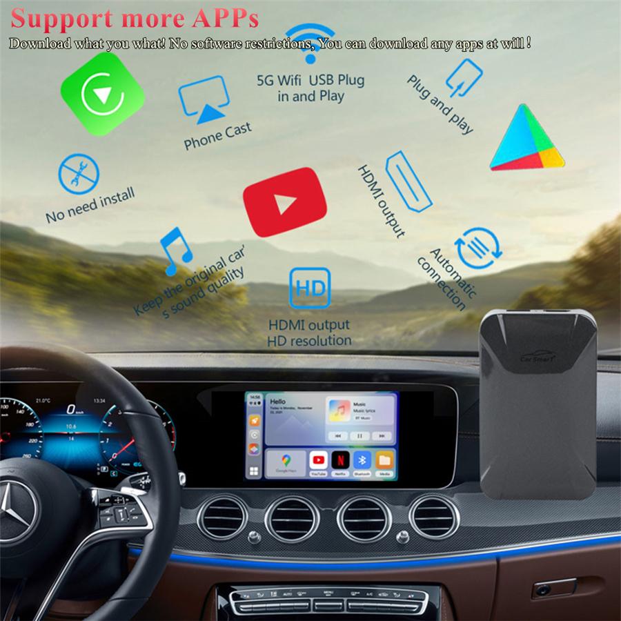 Android 11 Для Carplay Ai Box Автомобильный Мультимедийный Плеер Для Netflix Youtube 4G+128ГБ