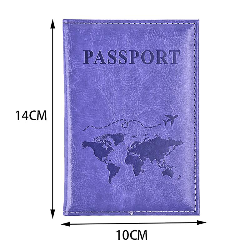 Pu Leather Card Case Cover Unisex Simple Passport Cover World Thin Slim Travel Passport Holder Wallet Gift