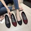 Fashion Women Casual Flat Shoes Spring Autumn Flat Loafer Comfort Women Shoes Slips Soft Round Toe Rhinestone Flats Shoes Plus Size 43