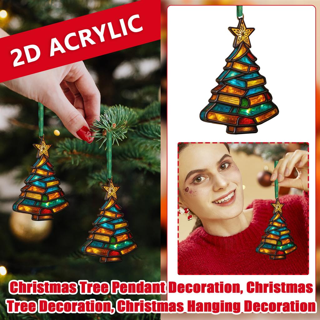2D Acrylic Christmas Tree Pendant Decoration, Christmas Tree Decoration, Christmas Hanging Decoration, Home Decoration