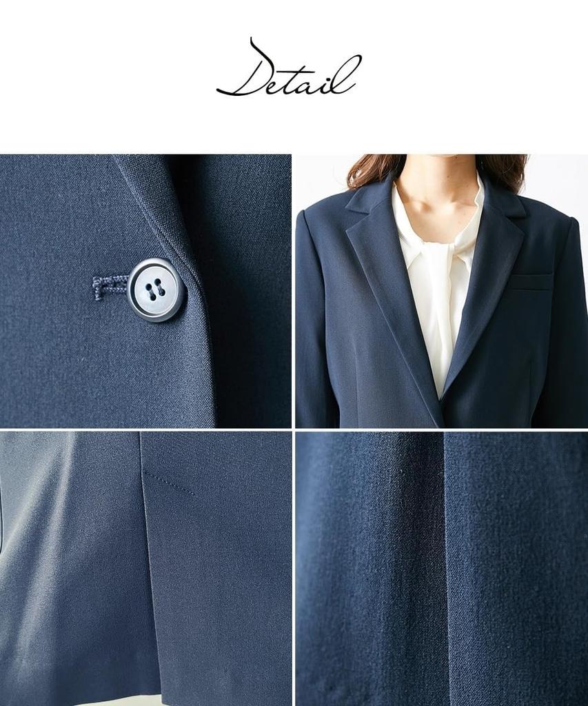 Брючный костюм Вертикальный и горизонтальный эластичный брючный костюм зауженного кроя Черный 8L [Nissen] [Женский костюм] (куртка + брюки 9-й длины)