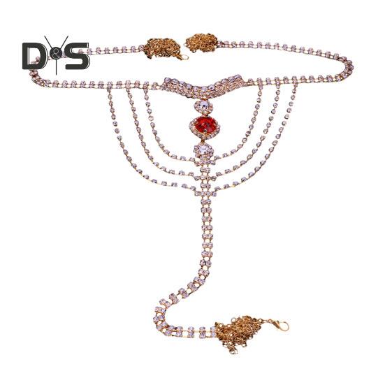 Цепочка для трусиков со стразами, регулируемая длина, короткая цепочка, ремешок со сверкающими стразами, сексуальная женская цепочка для тела, ювелирное украшение в подарок