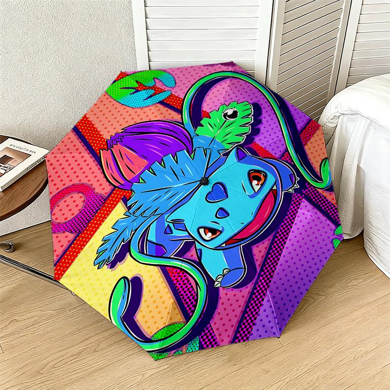 Pokemon Fusion 8 Ribs 3Fold Black Glue Uv Protection Umbrella Sun Protection Rainproof Compact Folding Umbrella For Travel Daily Use C923655