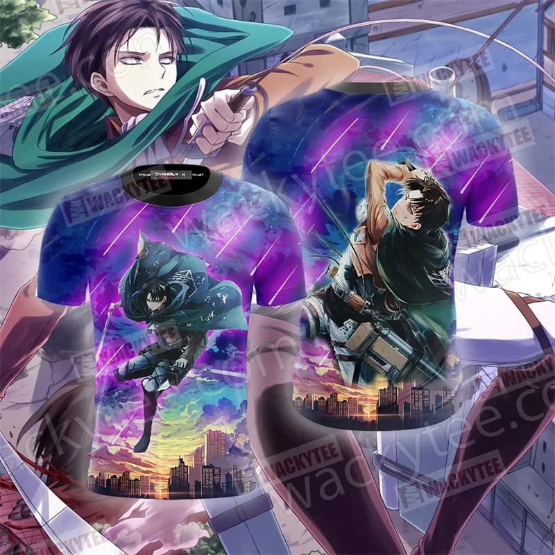 Аниме "Атака титанов" Графические мужские футболки с Леви Аккерманом, 3D футболки с принтом манги, Летние футболки с круглым вырезом, Повседневные футболки в стиле Харадзюку