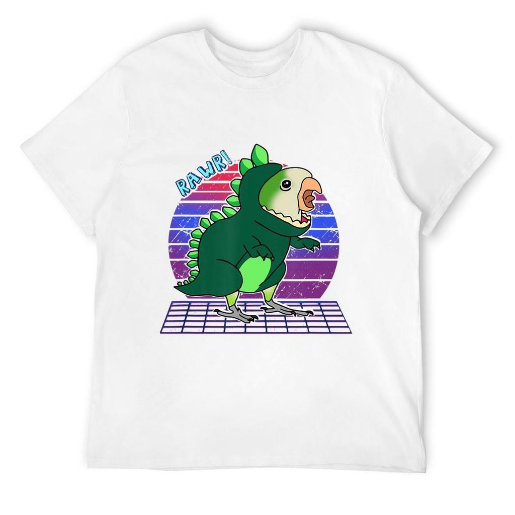 Aesthetic Vaporwave Green Monk Parakeet Quaker Parrot Birb T-Shirt T-Shirt summer 2025 Funny t-shirts shirts men graphic