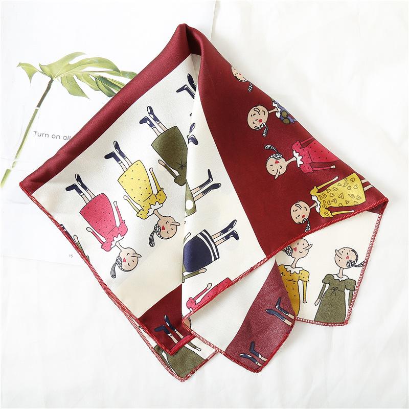 50 * 50 см шелковые шарфы весна и осень универсальное украшение профессиональные маленькие квадратные шарфы защита шеи связывающая сумка