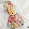 Silk Scarf with Sun Protection Printing for Spring and Summer Versatile Scarf with Thin Decoration Shawl Beach