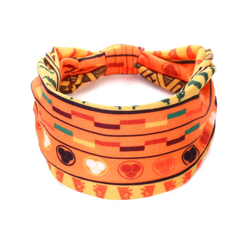 Модная хлопковая эластичная повязка на голову с африканским узором и принтом в виде крученой резинки для волос, широкие повязки для волос, бандана, тюрбан, повязка на голову