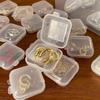 10/20Pcs Mini Jewelry Storage Box Square Transparent Flip Portable Pill Container Jewelry Holder Packaging Earrings Display Case
