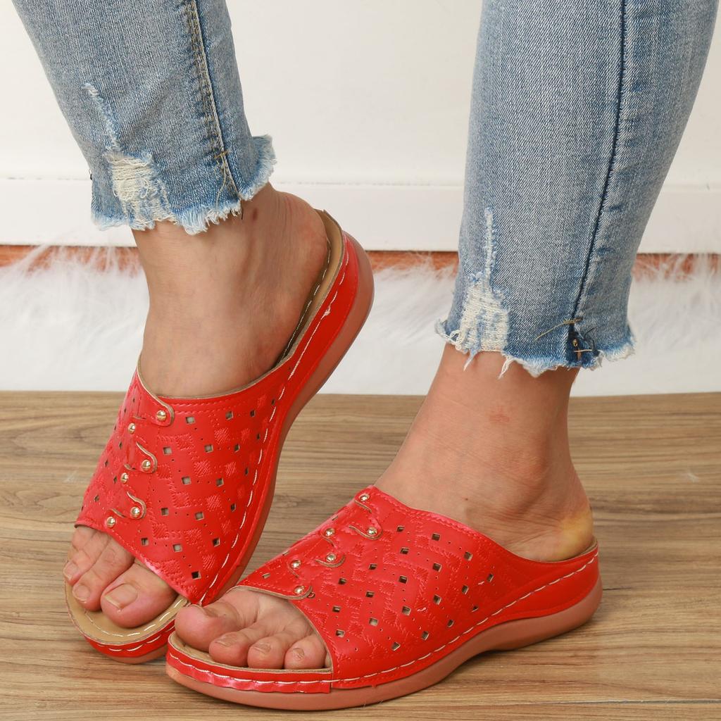 Удобные Сандалии Для Женщин Широкая Посадка Женская Обувь Сандалии На Танкетке Модные Однотонные Сандалии Sandalias Bonitas Para Mujer