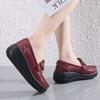 Women's Platform Loafers Moccasins Casual Slip On Minimalist Thick Sole Height Increase Black Shake Shoes for Mother