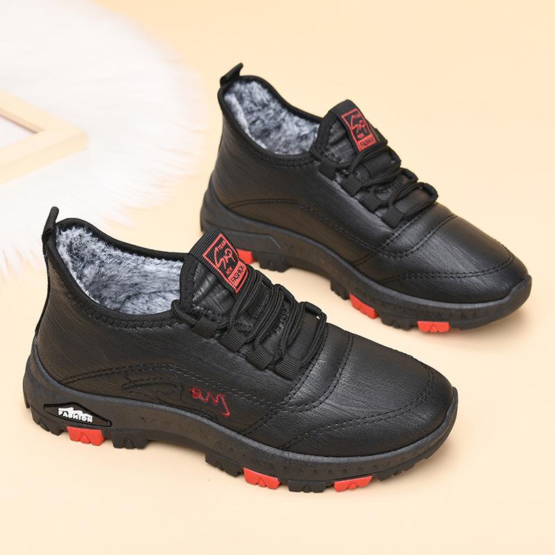 Women's Winter Warm Snow Boots Faux Fur Lined Walking Shoes Lace-Up Water Resistant Short Ankle Booties Comfortable Slip On Outdoor Sneakers for Women