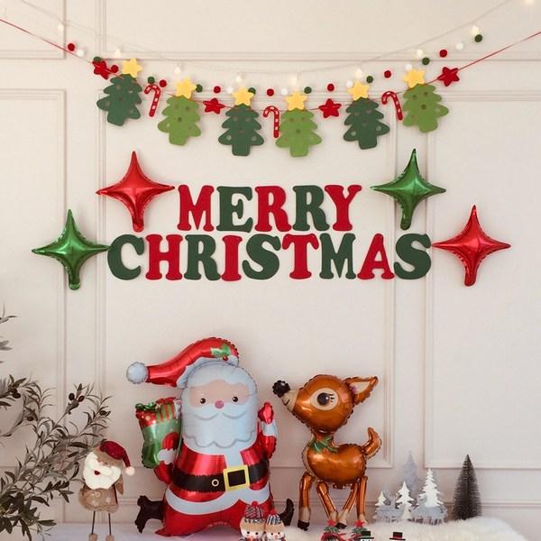 Party Friends Christmas Balloon Set Garland Home Party (including Cherry Bulbs), Luxury Set A + Rudolph +..., 1 Set