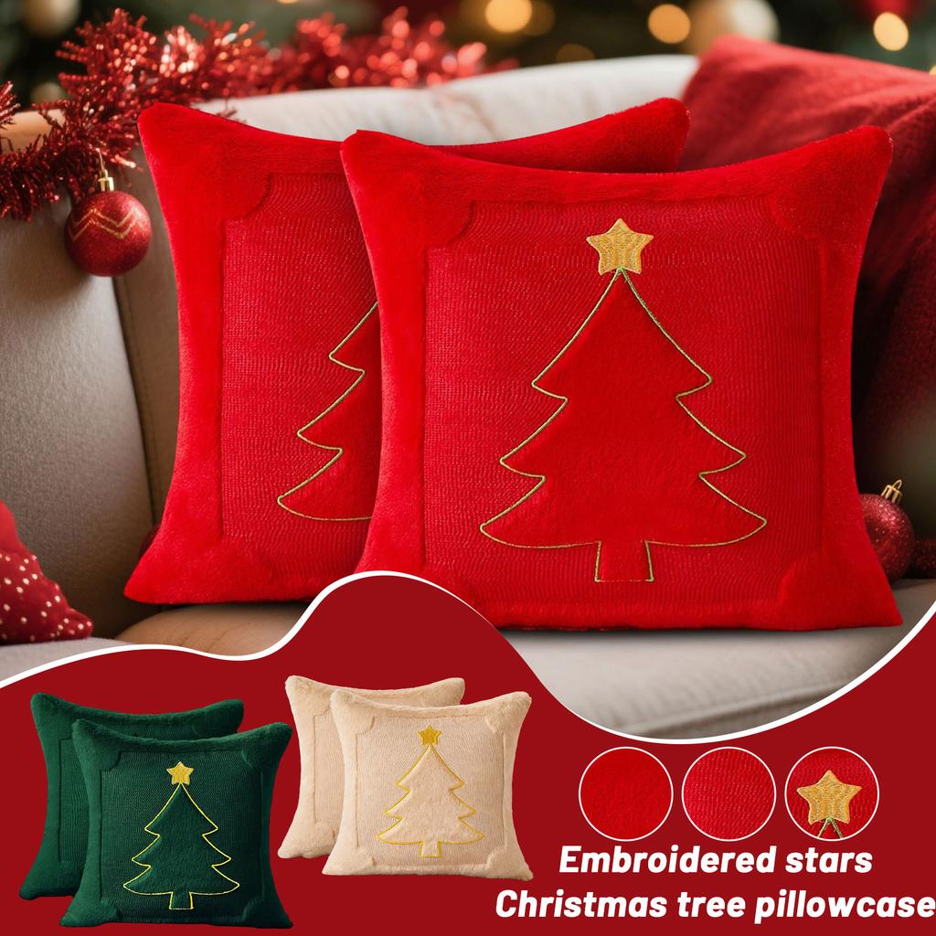 Christmas Tree Pillowcase 1818 Inch Christmas Winter Print Decorative Pillowcase Retro Holiday Decorative Throw Pillowcase Sofa Bed Decoration