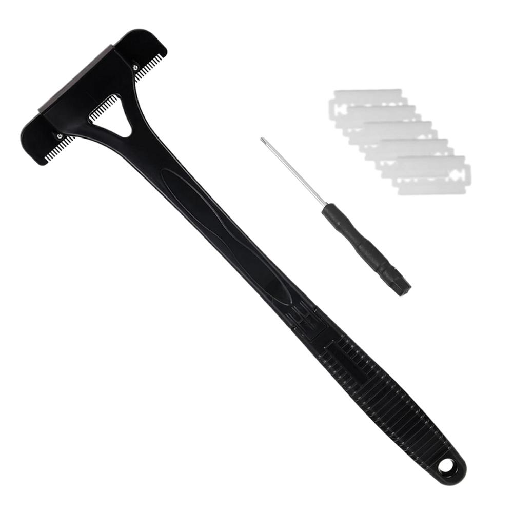Men Back Shaver Hair Shaver Long Handle Folding Trimmer Body Leg Razor Shaver Hair Removal Tool with 5Pcs Replaceable Blades
