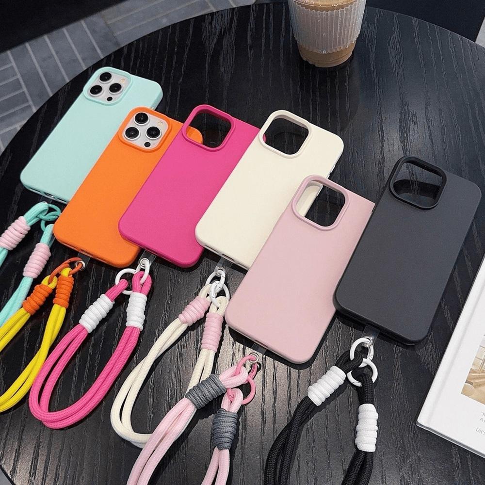 Роскошный матовый чехол из мягкой кожи со шнурком для iPhone 16 15 14 Plus 13 12 11 Pro X XS Max XR Ударопрочная силиконовая накладка