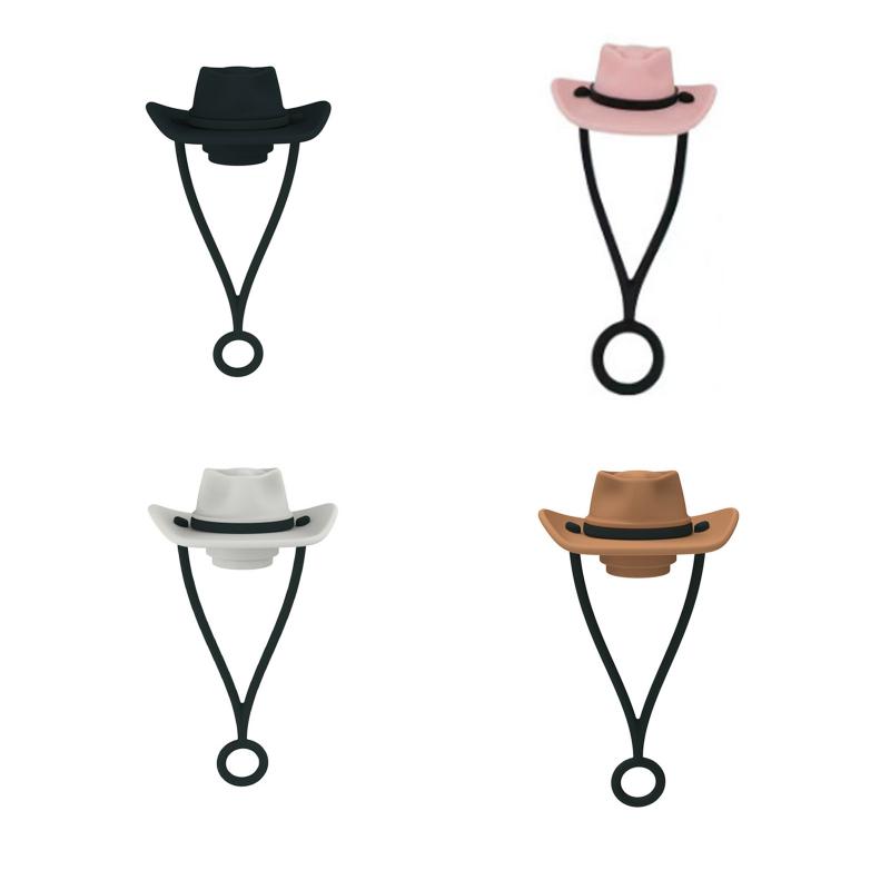 Silicone Cowboy Hat Straw Covers Cute Hat Shape Straw Topper Reusable Straw Tip Protector Cap Mug Accessories Gift Straw Cap