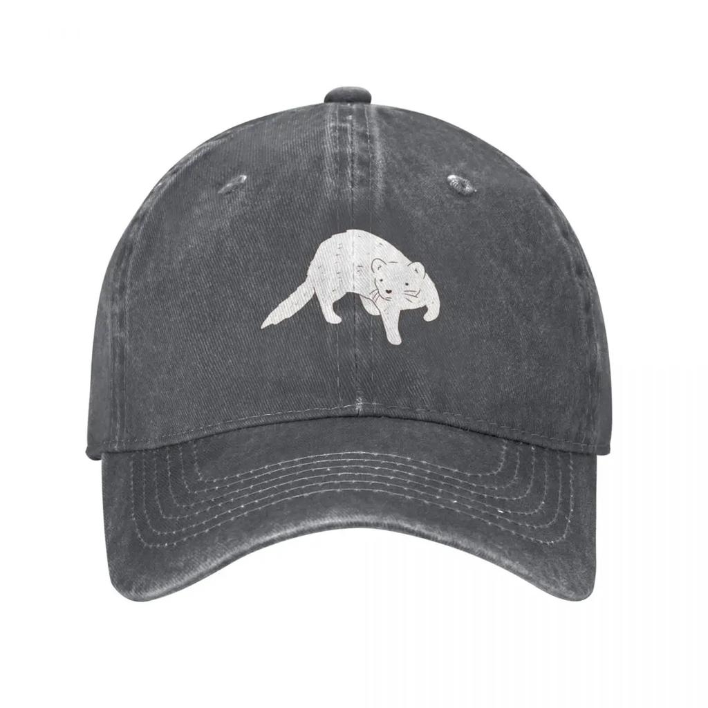 White ferret art Baseball Cap Hat Unisex Luxury hiking hat dad hat Luxury Unisex cap Unisex Luxury Brand Womens