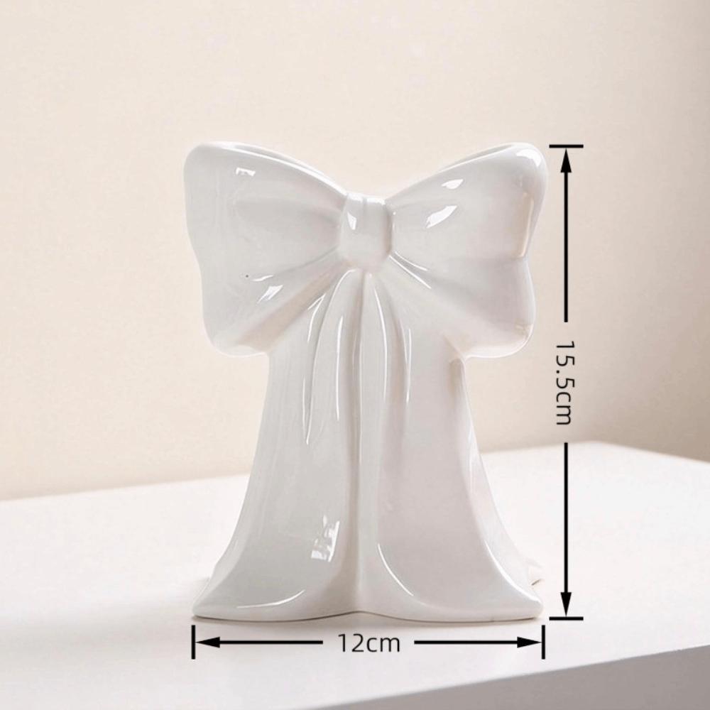 Handcrafted Ceramic Bow Vase Pink Coquette Ceramic Plant Pot Elegant Ceramic Vase Home Interior