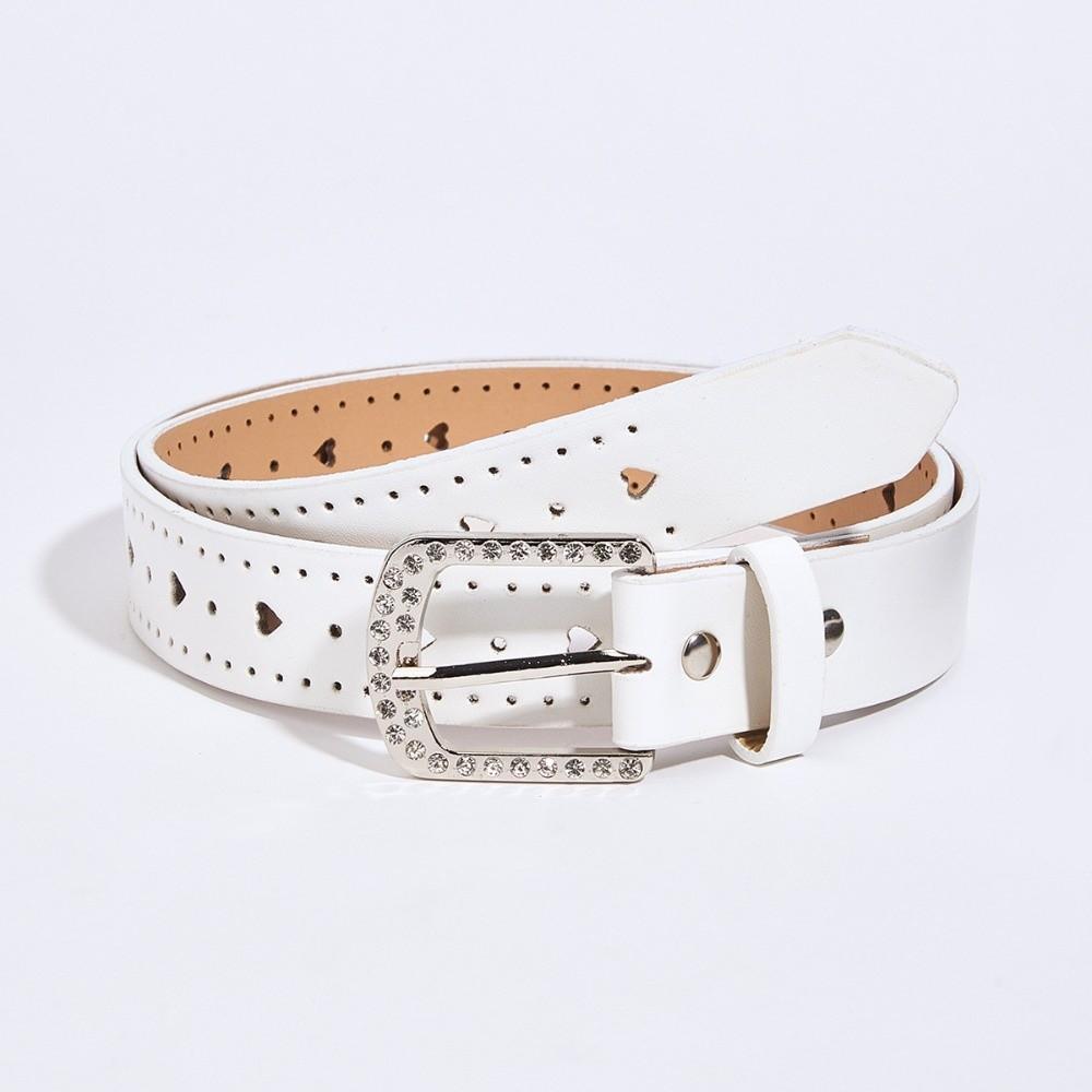Adjustable Hollow Heart Belt Pin Buckle Decorative Waist Belt Casual PU Leather Belt For Ladies