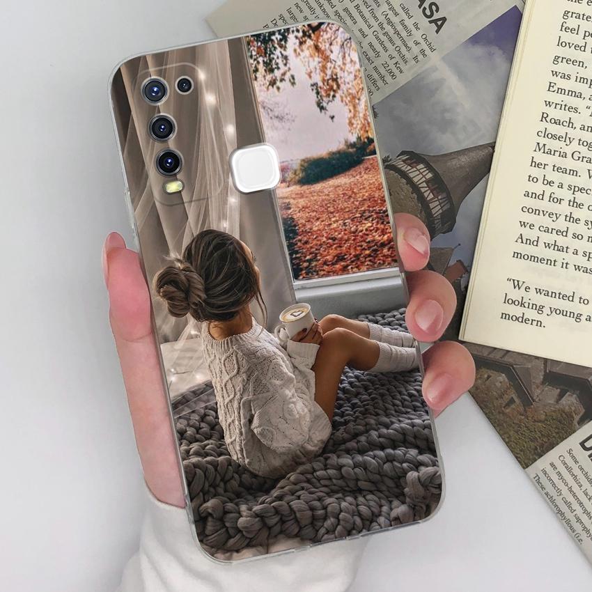 Роскошные прозрачные чехлы для защиты объектива для Vivo Y67 Y73 Y55 Y91C Y91 Y78 Y75 Y50 с узорами для милых девушек, мягкий силиконовый противоскользящий чехол для Vivo