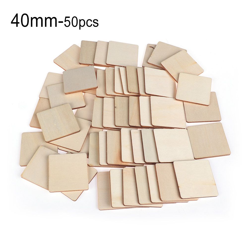 Wedding Decor Scrapbooking DIY Writing Ornament Wooden Tags Blank Plaque Square Wood Pieces