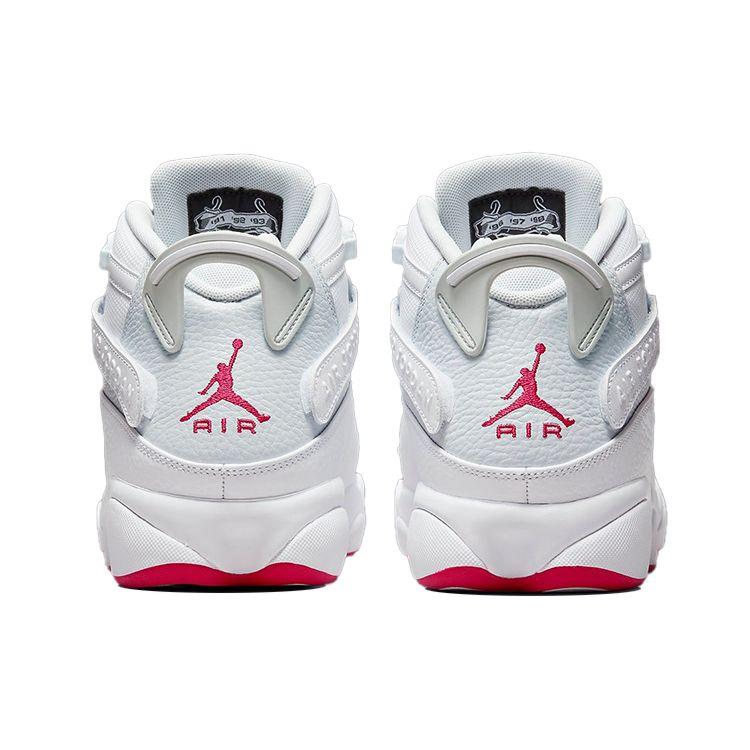 Air Jordan 6 Rings White Mystic Hibiscus Men Sneakers Pure-Platinum 322992-116
