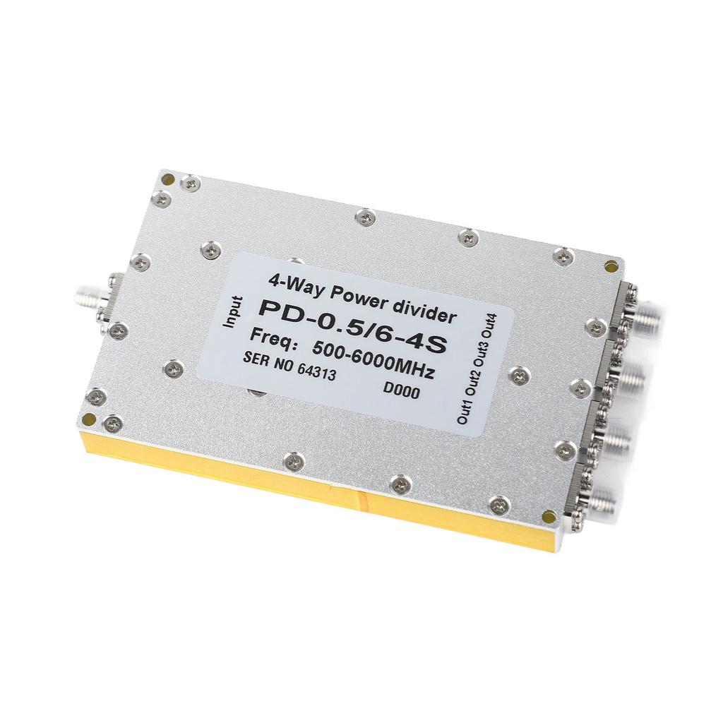 4-полосный делитель мощности SMA, от 500 до 6000 МГц, малая вносимая потеря, микрополосковый делитель мощности SMA с высоким коэффициентом усиления