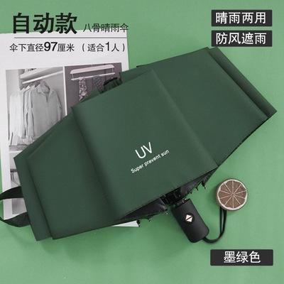 Full automatic sunshade black glue sunscreen umbrella female sunny and rainy automatic umbrella cartoon sunshade