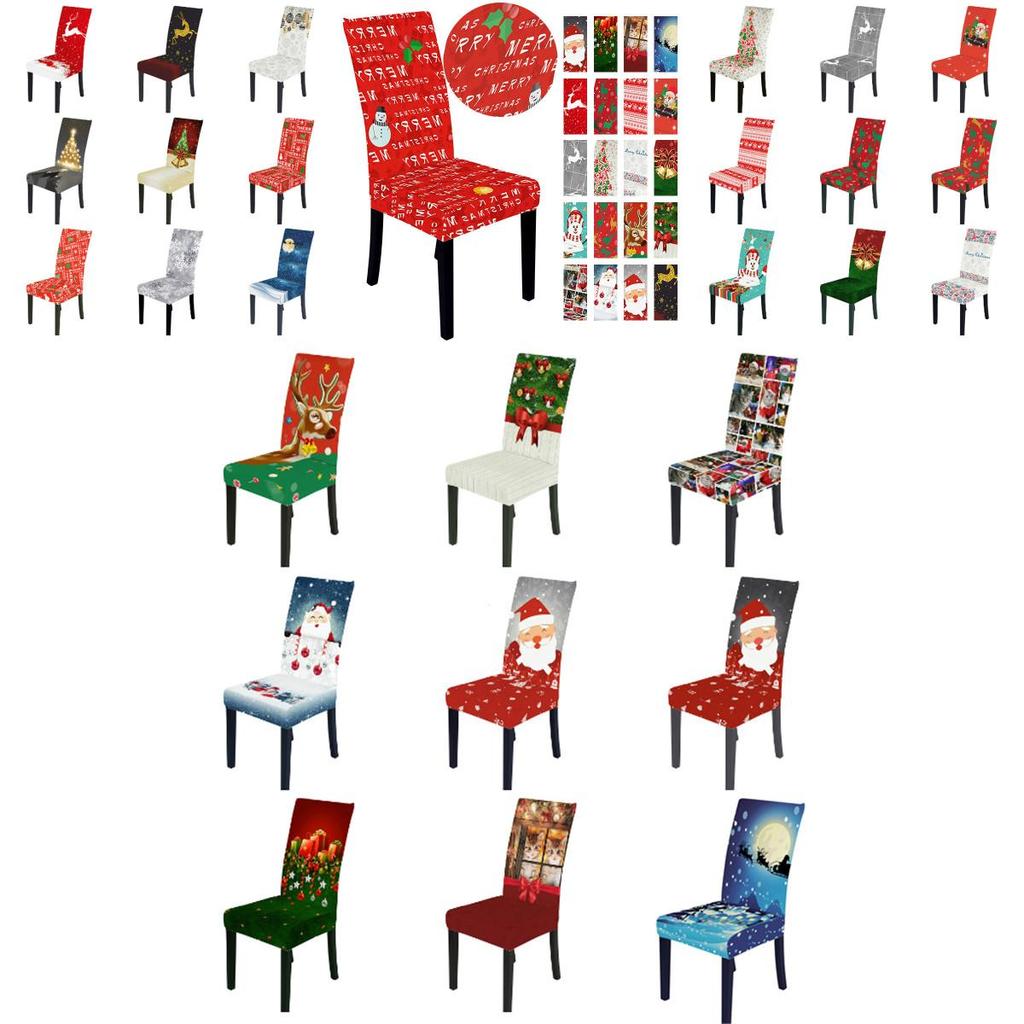 Праздничный рождественский чехол на стул с отличной эластичностью, идеально подходящий для любой мебели