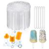 50PCS Flat Stick Popsicle Sticks Rounded End Craft Sticks New Candy Sticks  Party Supplies