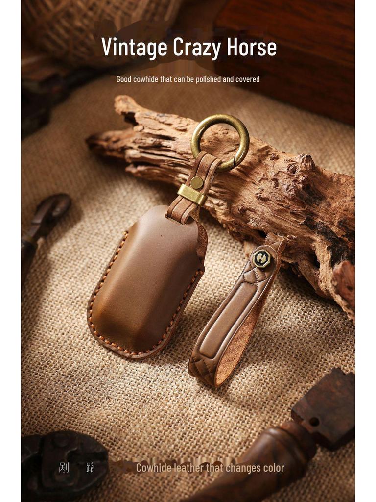 Ретро Чехол для ключей из натуральной кожи ручной работы для Honda Accord/Civic